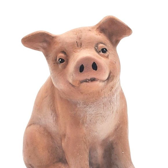 Vintage Hand Painted Pig Ceramic Figurine County Farm Animal Pink‎ Hog - Picture 4 of 5